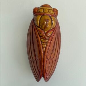 Handmade ceramic cicadas wall pocket vase
